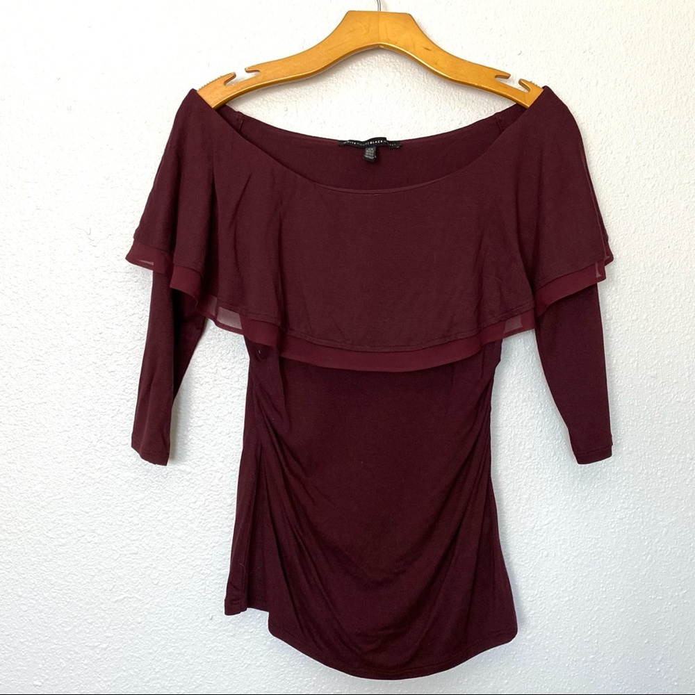 White House Black Market Bordeaux Top